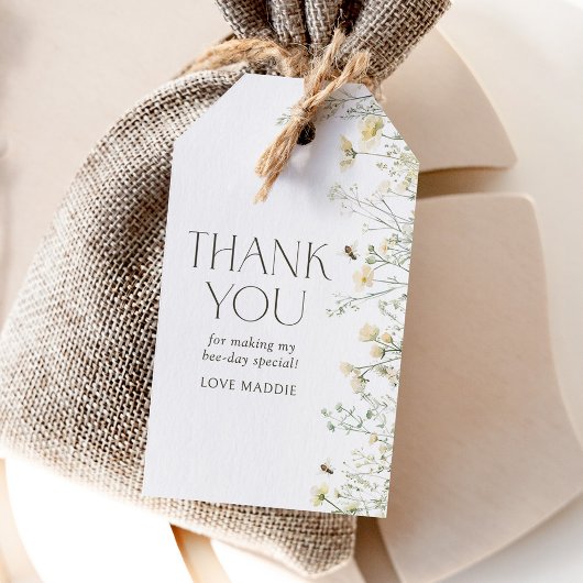 Wildflower bij verjaardag cadeaulabel