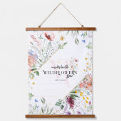 Wildflower Bijbel Verse | Monogram Initiaal Hangend Wandkleed (Voorkant)