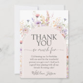 Wildflower Birthday Thank You Card Kaart (Voorkant)