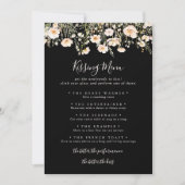 Wildflower Black Wedding Kissing Menu Game Kaart (Voorkant)