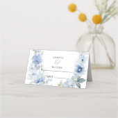 Wildflower Blauw en Wit Rustieke Elegante Bruiloft (Voorkant)