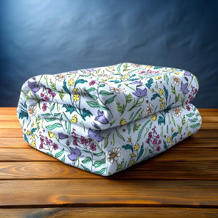 Wildflower Blauwe Fleece Deken, Medium Deken
