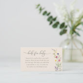 Wildflower bloemboeken voor Baby | BABY SHOWER Informatiekaartje (Staand voorkant)