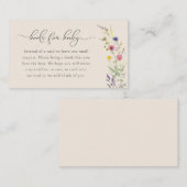 Wildflower bloemboeken voor Baby | BABY SHOWER Informatiekaartje (Voorkant / Achterkant)
