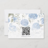 Wildflower Bloemen Blauw en Wit Elegant Bruiloft RSVP Kaartje (Achterkant)