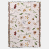 Wildflower Bloemen Botanisch Roze Deken (Voorkant Verticaal)