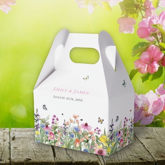 Wildflower Bloemen Bruiloft Favor Box Bedankdoosjes
