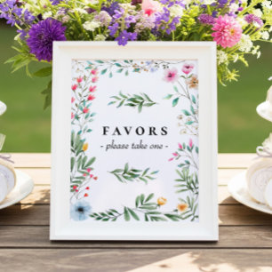 Wildflower Bloemen Favor Teken Poster