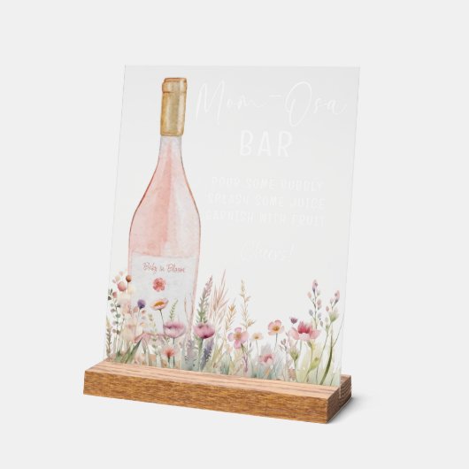 Wildflower Bloemen Mom-Osa Teken Acryl Bord (Hoek)