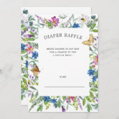 Wildflower Bloemenluier Raffle Ticket Uitnodiging (Voorkant / Achterkant)