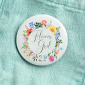 Wildflower Bloemenmeisje Script Wedding Ronde Button 3,2 Cm
