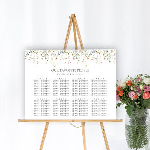Wildflower bloementuin bruiloft 8 tafel zitplaatse poster