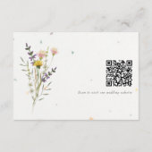 Wildflower bloementuin QR code bruiloft details Informatiekaartje (Achterkant)