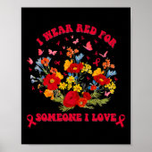Wildflower Blood Cancer Awareness Apparel Red Ribb Poster (Voorkant)