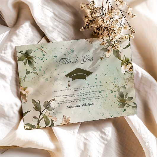 Wildflower Bloom Afstudeerfeest Bedankkaart