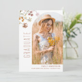 Wildflower Bloom Afstuderen Foto Aankondiging (Staand voorkant)