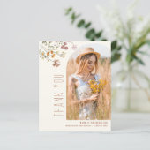 Wildflower Bloom Afstuderen Foto Dank u (Staand voorkant)