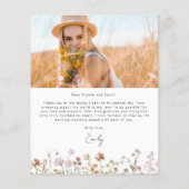 Wildflower Bloom Afstuderen Foto Dank u (Achterkant)