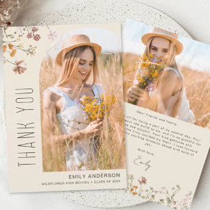 Wildflower Bloom Afstuderen Foto Dank u Kaart