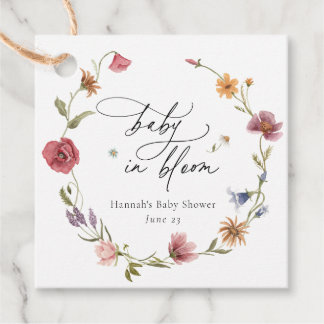 Wildflower Bloom Baby shower Bedankjes Labels