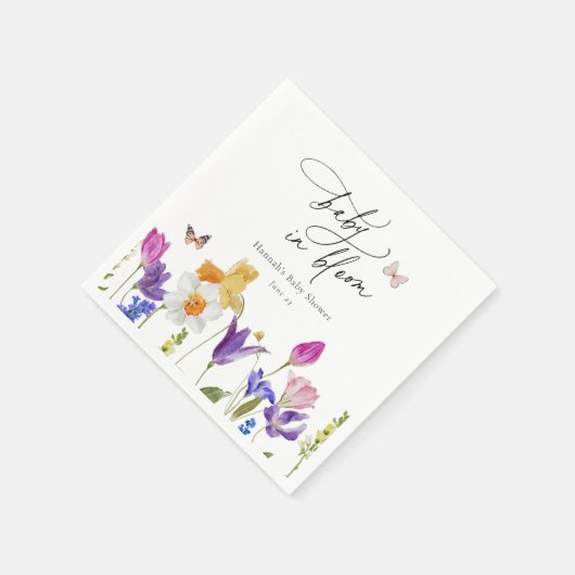 Wildflower Bloom Baby shower servetten (Hoek)