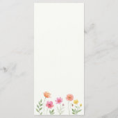 Wildflower Bloom Pink Orange Floral Wedding Menu (Dos)