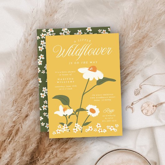 Wildflower Blooms Baby shower Uitnodiging