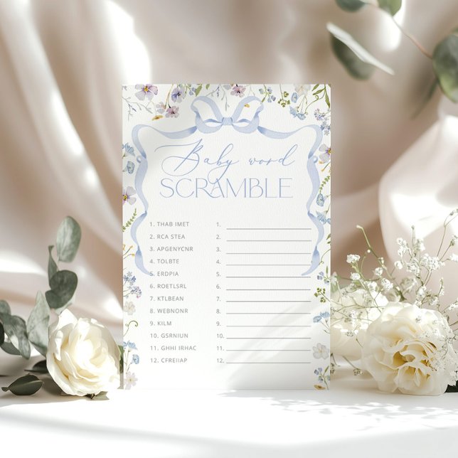 Wildflower Blue Bow Baby woord Scramble spel (Creator heeft geüpload)