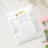 Wildflower Blue Bow lijst Baby shower Dank u Bedankzakje (Gezegeld)