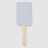 Wildflower Blue Waterverf Elegant Wedding Programm Handwaaier (Achterkant)