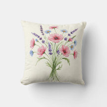 Wildflower boeket gooi kussen