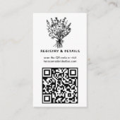 Wildflower boeket grillige QR-code vet bruids Informatiekaartje (Voorkant)