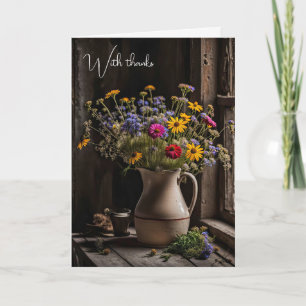 Wildflower boeket voor dank kaart