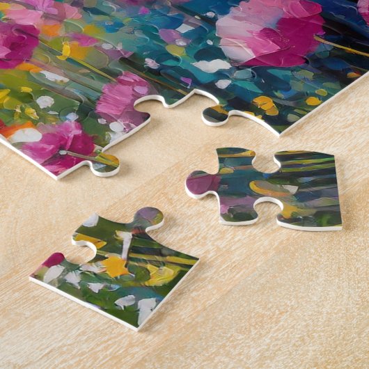 Wildflower Boerderij Landschap Moderne Abstracte k Legpuzzel (Zijkant)