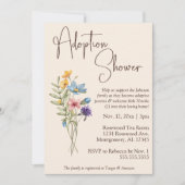 Wildflower Boho Adoptieve Baby/Kinderdouche Kaart (Voorkant)