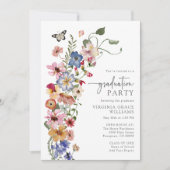 Wildflower Boho Afstudeerfeest Kaart (Voorkant)