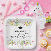 Wildflower Boho Afstudeerfeest Papieren Bordje (Feest)