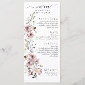 Wildflower Boho Baby Meisje Douche Menu (Voorkant)