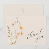 Wildflower Boho Baby shower bedankje Bedankkaart (Voorkant / Achterkant)