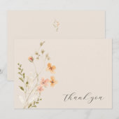 Wildflower Boho Baby shower bedankje Bedankkaart (Voorkant / Achterkant)