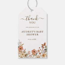 Wildflower Boho Baby shower Gift Label