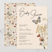 Wildflower Boho Baby shower Kaart (Voorkant / Achterkant)