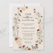 Wildflower Boho Baby shower Kaart (Voorkant)