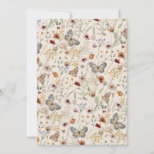 Wildflower Boho Baby shower Kaart (Achterkant)