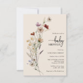 Wildflower Boho Baby shower Kaart (Voorkant)