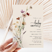 Wildflower Boho Baby shower Kaart