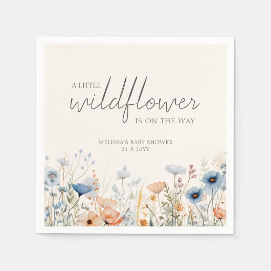 Wildflower Boho Baby shower Servet (Voorkant)