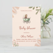 Wildflower Boho Baby shower Uitnodiging (Staand voorkant)