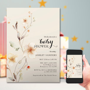 Wildflower Boho Baby shower Uitnodiging