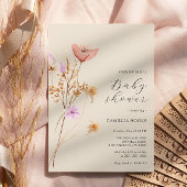 Wildflower Boho Baby shower Uitnodiging